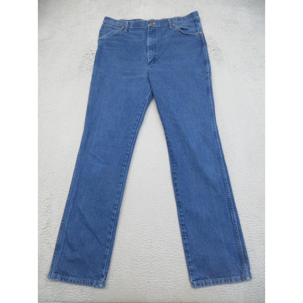 Wrangler Cowboy Cut Slim Fit Jeans Mens 38x36 Blue Western Workwear Americana